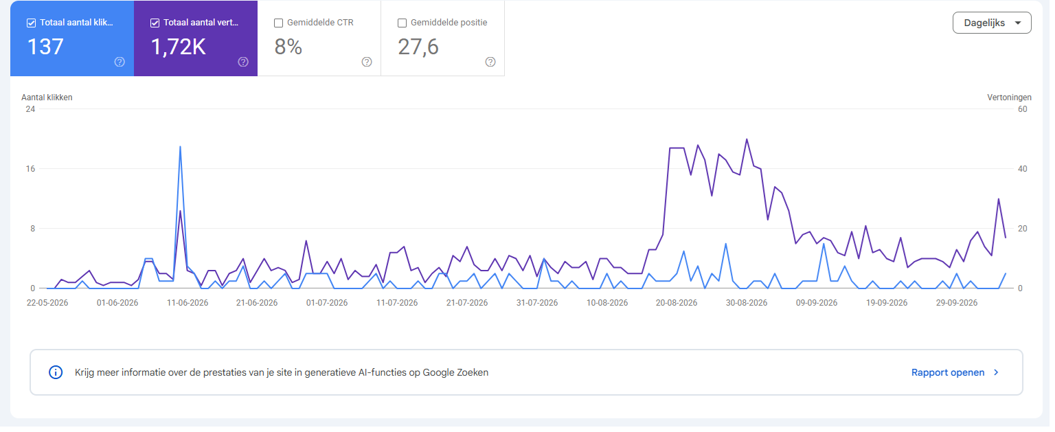 Google SEO resultaat Han's Zorgbureau